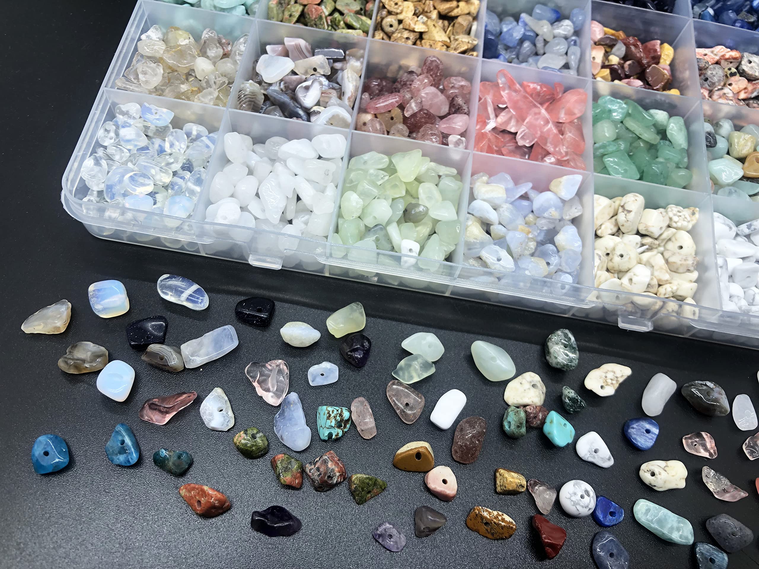 Koralik z naturalnych kamieni szlachetnych o nieregularnym kształcie, uzdrawiające szkło energetyczne do produkcji biżuterii (24 materiały-1), Smażone klejnoty