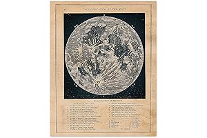 Vintage Moon Surface Map Patent Print: Intriguing Space Decor for Astronomy Enthusiasts