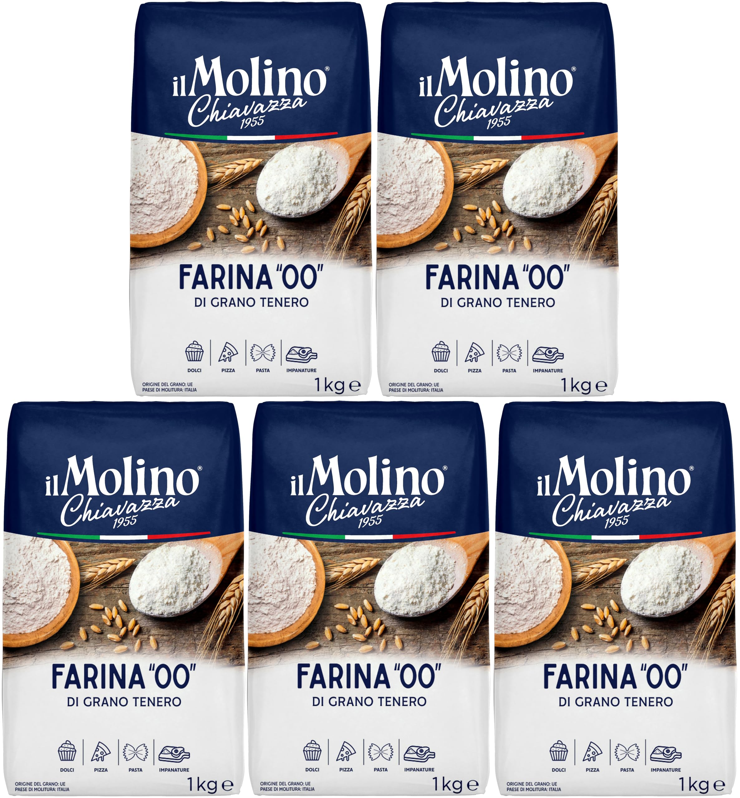 Sponsored Ad – il Molino Chiavazza Type 00 Soft Wheat Flour 1kg - Pack of 5 - Multipurpose Flour | Ideal for Cakes, Breads, Pizza & Fresh Pasta