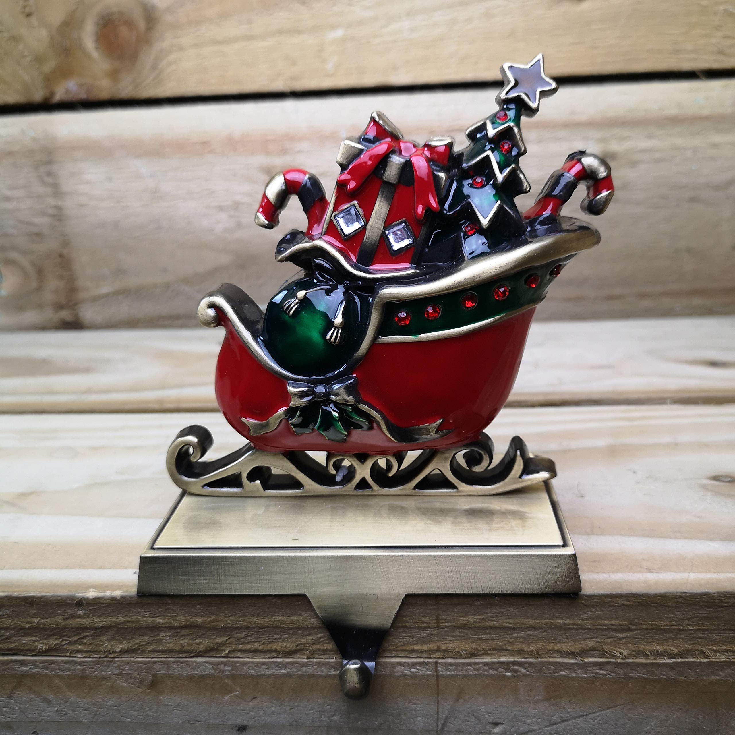 Premier 16Cm And Present Filled Sleigh Christmas Stocking Hanger Red/Green