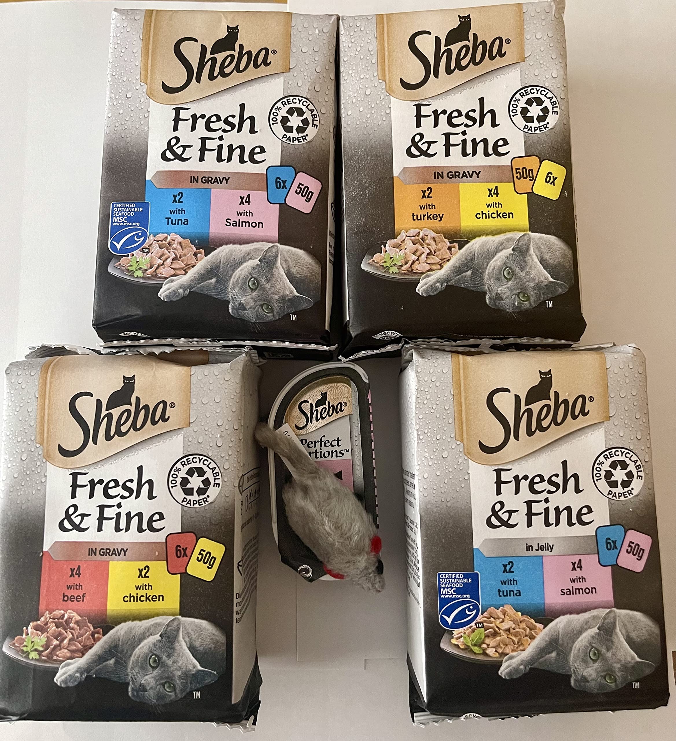 Buy Variety SHEBA Fresh & Fine Wet Cat Food Mixed Pack (30pc x 50g)Beef