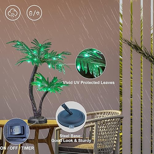 Miniatura 6 de Lightshare Palmera de 4 pies y 6 pies + bonsái de palmera de 24 pulgadas