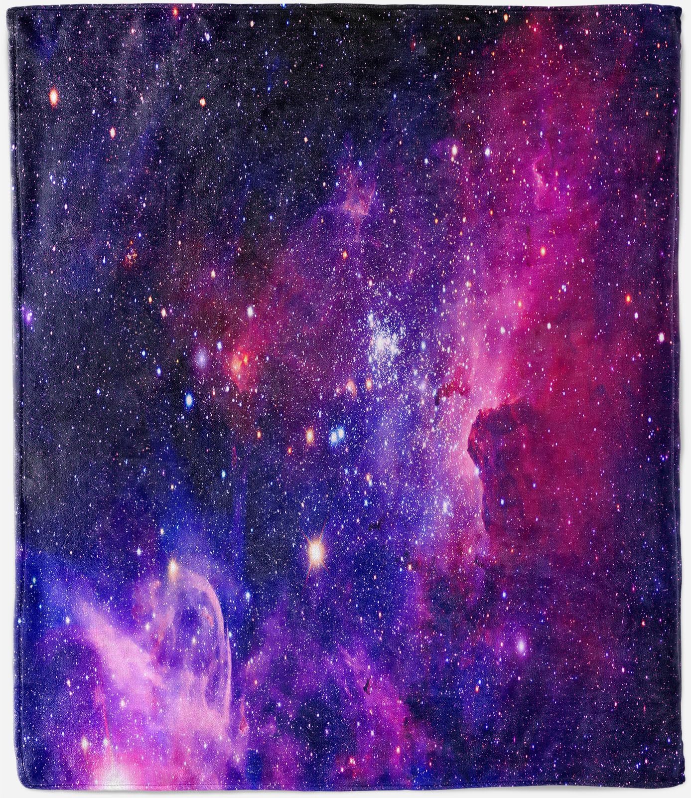 ANHOPE Galaxy Throw Blanket Soft Lightweight Flannel Fleece Blanket for Couch Sofa Bed Purple Pink Space Nebula Print Pattern All Season Decorative Throw for Kids Adults Single 130 x 150 cm