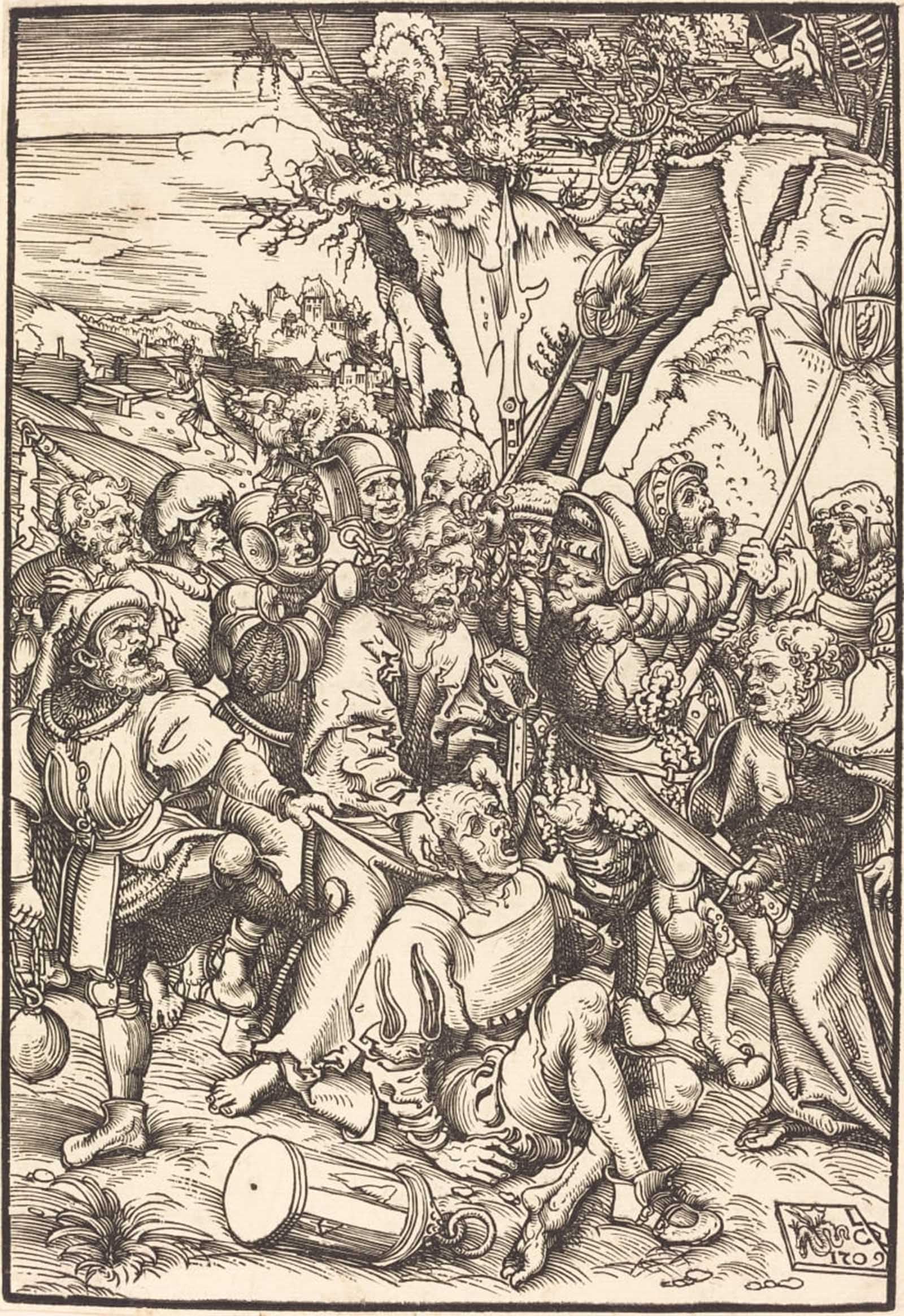 HRJUBWREE Classic Canvas Picture Art Canvas Print Modern Oil Painting Christ Taken Captive by Lucas Cranach the Elder Artwork on Wall for Office Decor 60x90cm