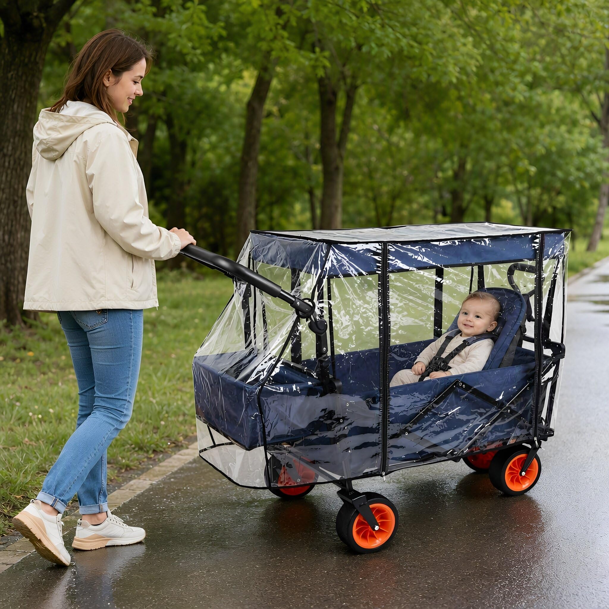 OUNONA Housse de pluie imperméable en EVA, protection coupe-vent pour
