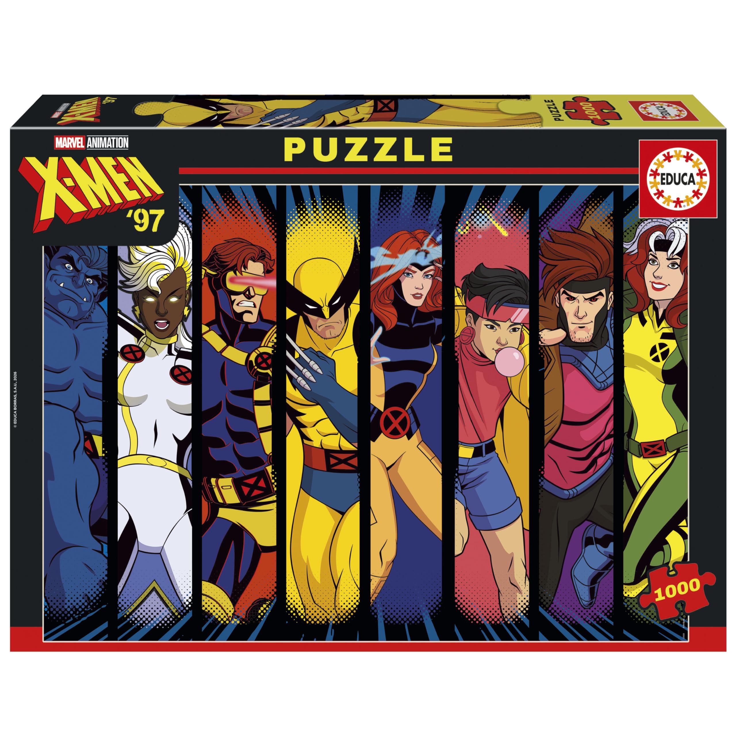 Educa - 1000 Piece Marvel X-Men '97 Jigsaw Puzzle for Adults | Animated Series | Wolverine, Storm & Team | Official Marvel | Gift | Ages 14+ (20600)