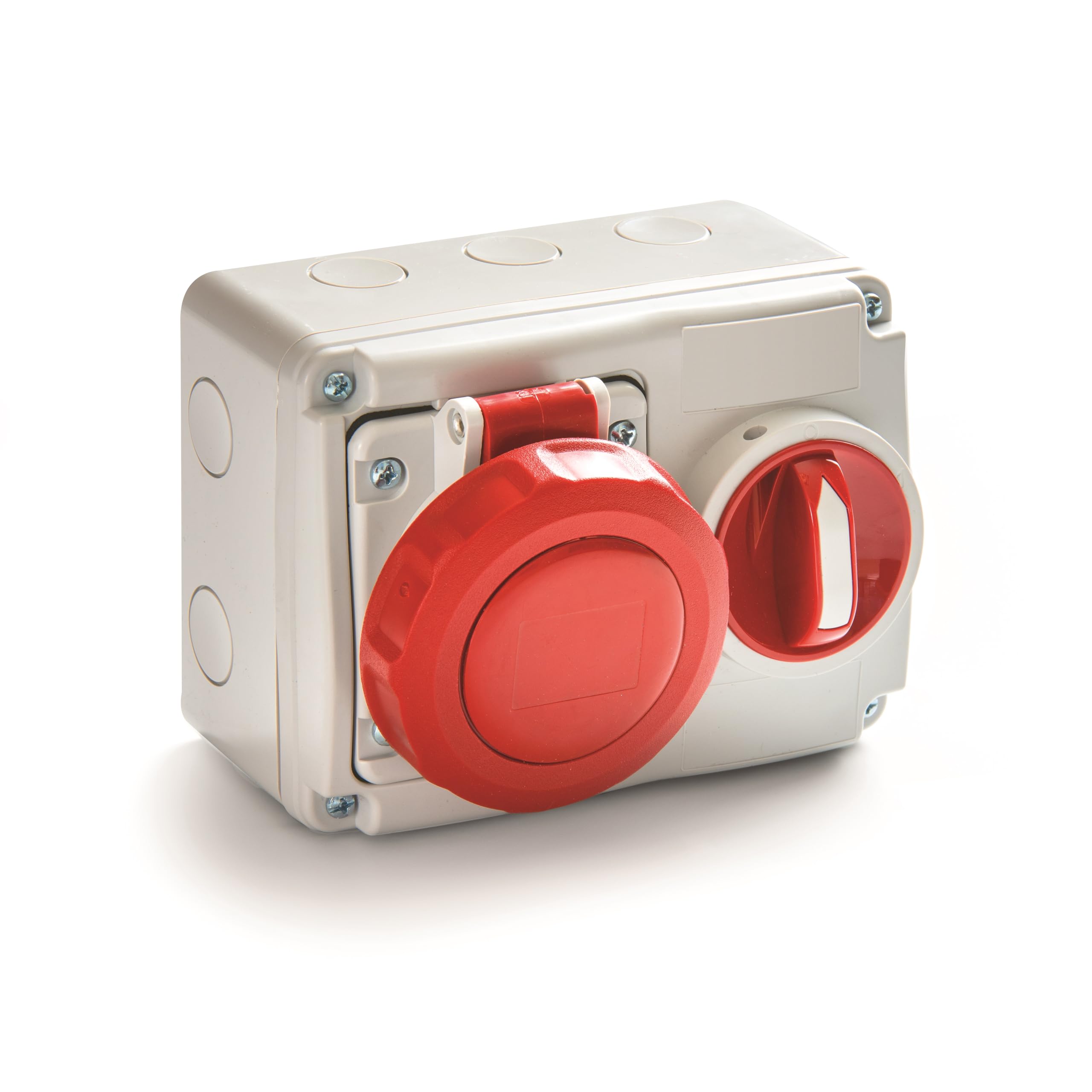 ROSI Locked Socket, Grey/Red, 16a 3p+t IP67