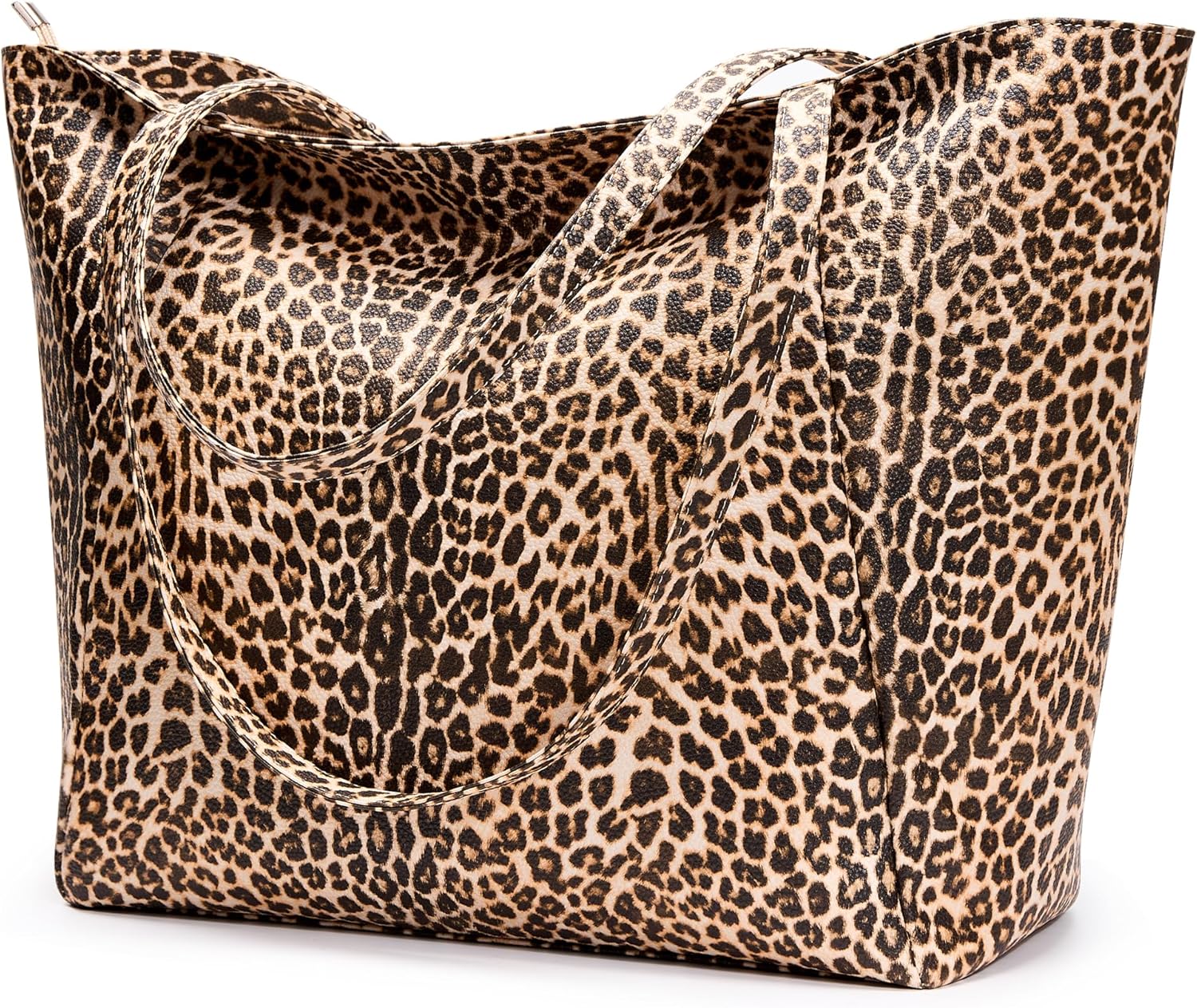 KALIDI Large Tote Bag Vegan Leather Casual Zipper Work Bag Weekender Hobo for Women 23L Oversize Shoulder Travel Purse