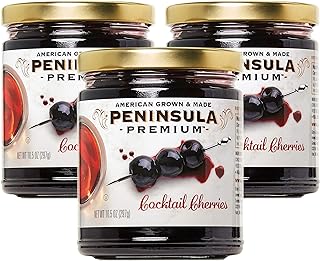 Peninsula Premium Cocktail Cherries | Award Winning | Deep Burgundy-Red | Silky Smooth, Rich Syrup | Luxe Fruit Forward, S...