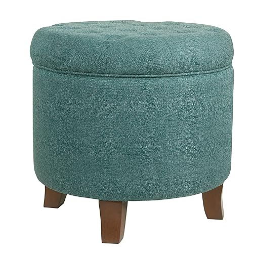 HomePop by Kinfine Fabric Upholstered Round Storage Ottoman - Button