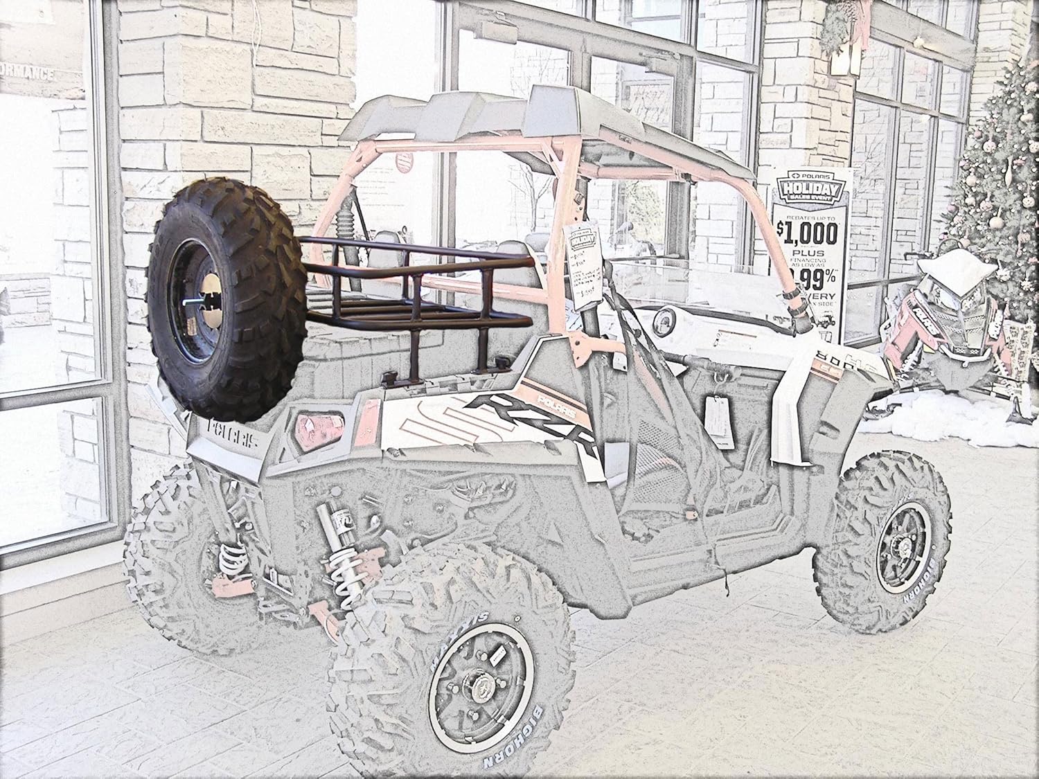 RZ-800 RZR 800 Rear Cargo Rack Stee Powder Coated Made in USA