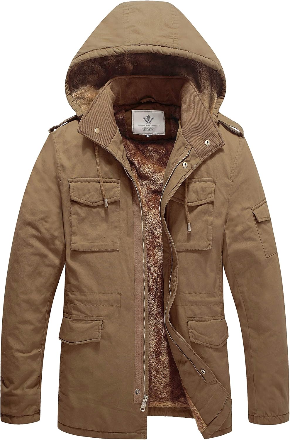 WenVen Men’s Winter Military Thicken Parka Jacket Warm Coat with Removable Hood WenVen Men’s Winter Military Thicken Parka Jacket Warm Coat with Removable Hood