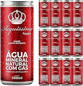 Kit 12 Água Mineral Natural Acquissima Passion 350 ml Lata, Fonte Santo Expedito
