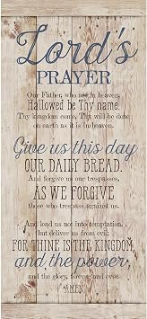 DEXSA Lords Prayer Wood Plaque - Made in the USA - 5.5x12 - Frame Wall Hanging Decoration | Our Father, who art in heaven, hallowed be Thy name. Thy Kingdom come | Christian Family Home Decor Saying
