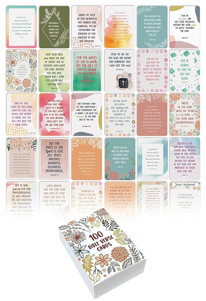 Amazon.com : Better Office Products 100 Bible Verse Encouragement Cards, Old & New Testament, 100 Unique Designs, Inspiration Motivation Affirmation Card Deck, 2.5 amazon-com-better-office-products-100-bible-verse-encouragement-cards-old-new-testament-100-unique-designs-inspiration-motivation-affirmation-card-deck-2-5-x-3-5-playing-card-size-office-products