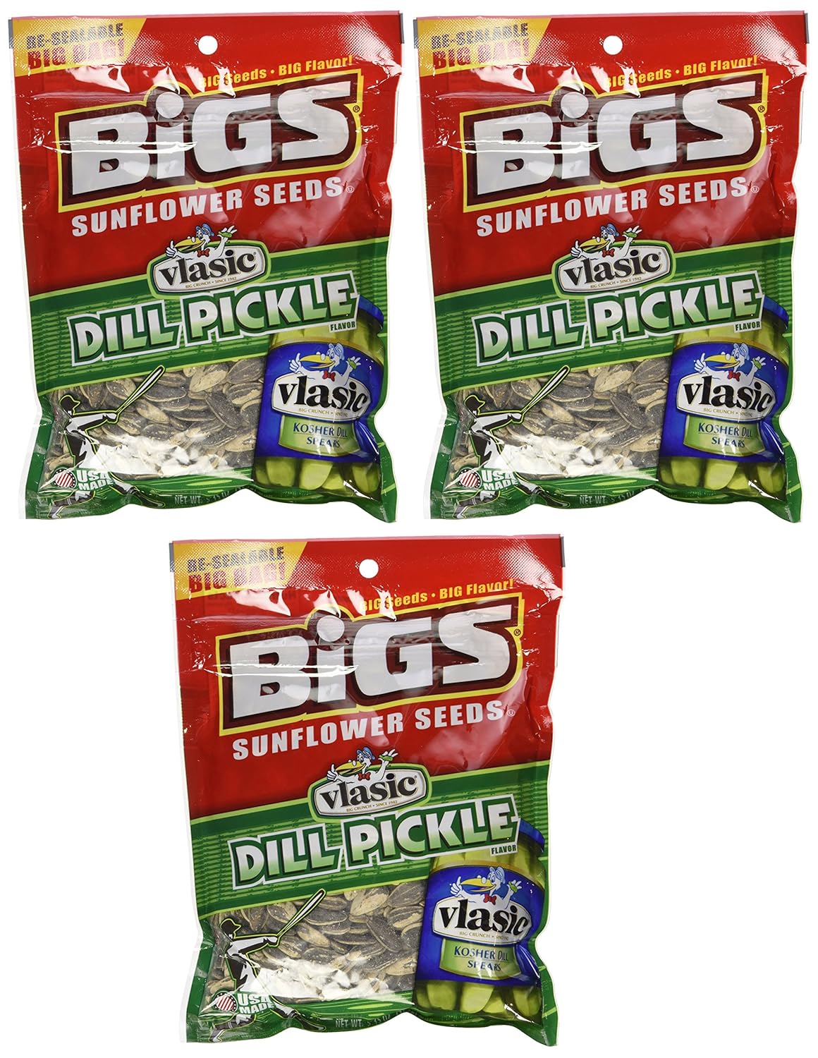 BIGS Vlasic Dill Pickle Sunflower Seeds, 5.35ounce Bags