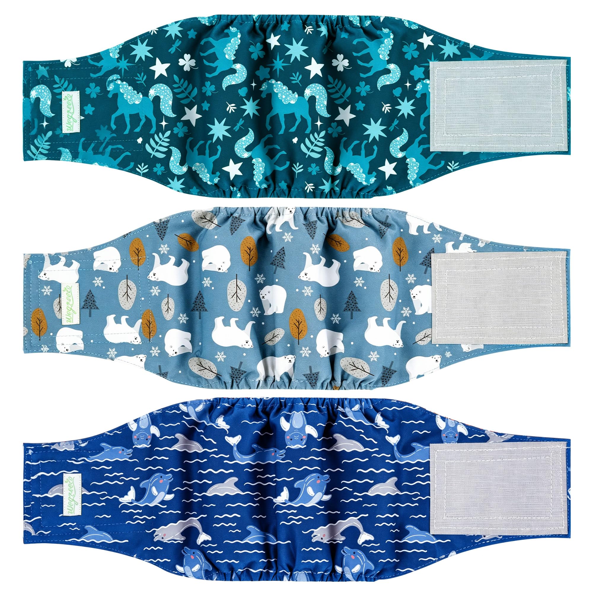wegreeco Washable Male Dog Diapers (Pack of 3) - Washable Male Dog Belly Wrap (Mustang, Large) — image 1