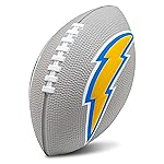 Franklin Sports NFL Los Angeles Chargers Football - Kids Foam Football - Soft Junior Size 8.5 Ball with 3D Logos - Perfect for Gameday + Tailgates