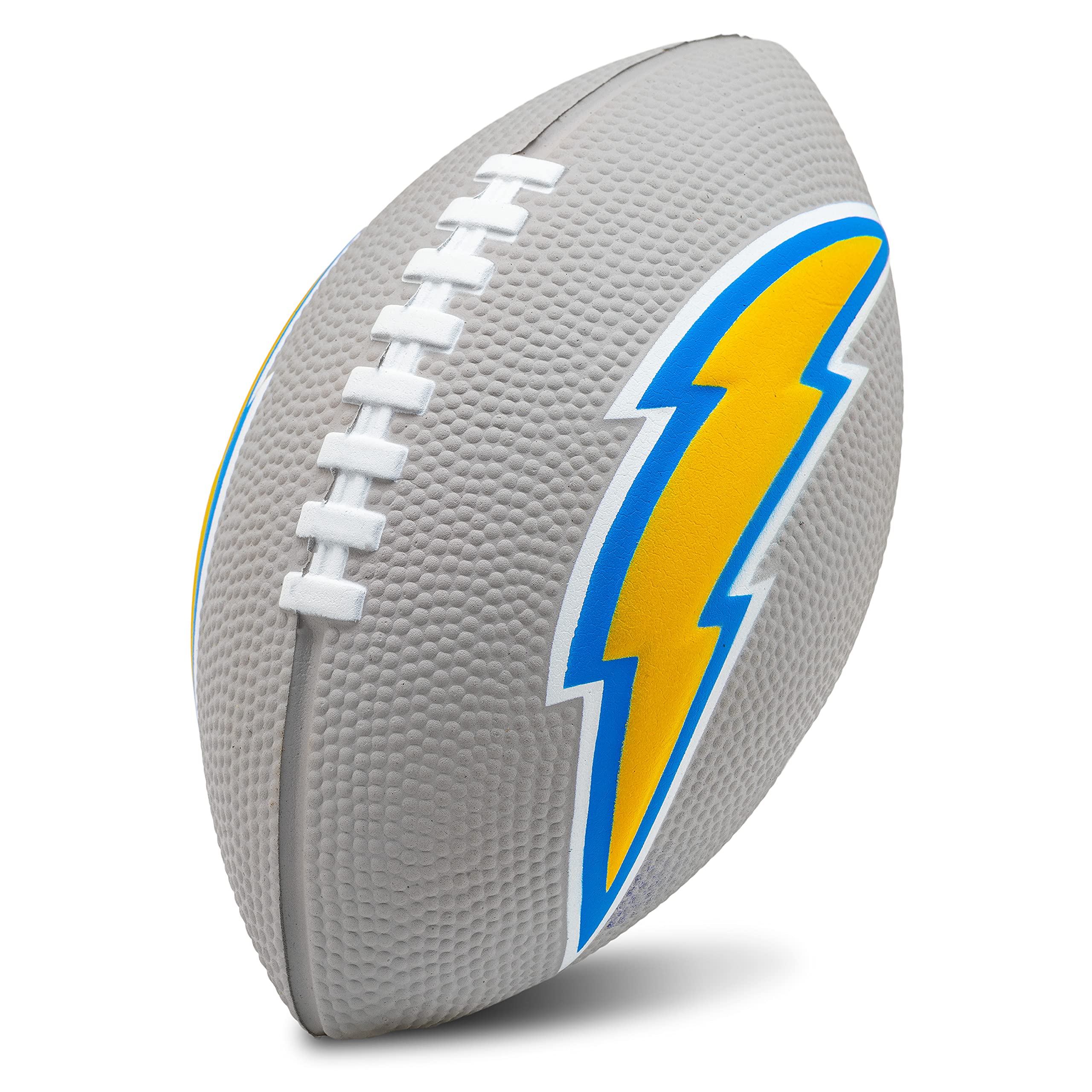 Franklin Sports NFL Los Angeles Chargers Football - Kids Foam Football - Soft Junior Size 8.5" Ball with 3D Logos - Perfect for Gameday + Tailgates