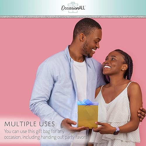 Miniatura 4 de Bolsas de papel metálico extrapequeñas con asas metálicas, bolsas para recuerdos de fiestas de cumpleaños, bodas, regalos, 12unidades. 6 x 7.5 x 3