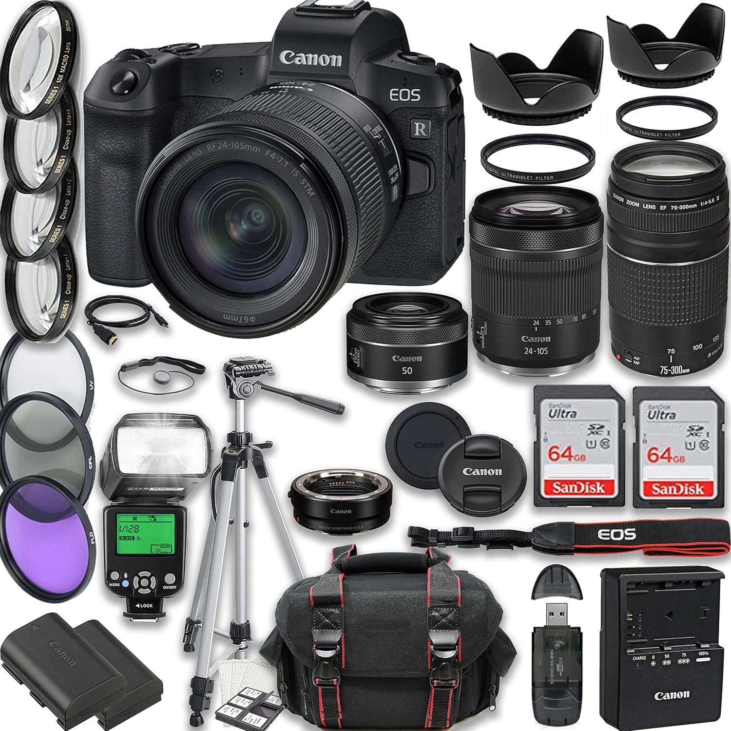 Amazon Canon EOS R ミラーレスカメラ Canon RF 24105mm STMレンズ付き + 75300mm f/4