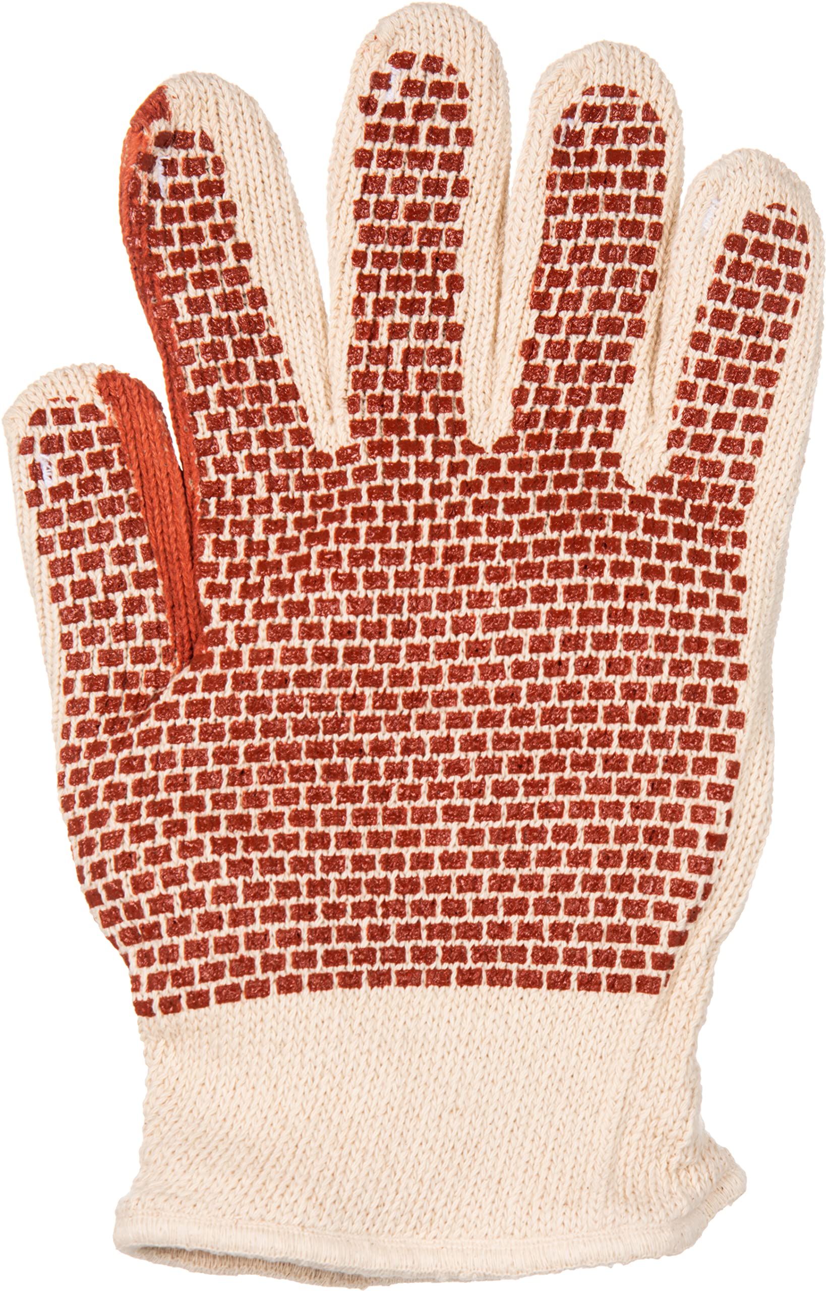 San Jamar ML5000 Hot Mill Knit Gloves, Tan, Medium (Pack of 2