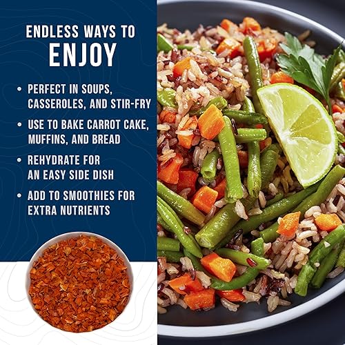 Miniatura 3 de Augason Farms Zanahorias deshidratadas, peso neto de 2 libras y 6 onzas.