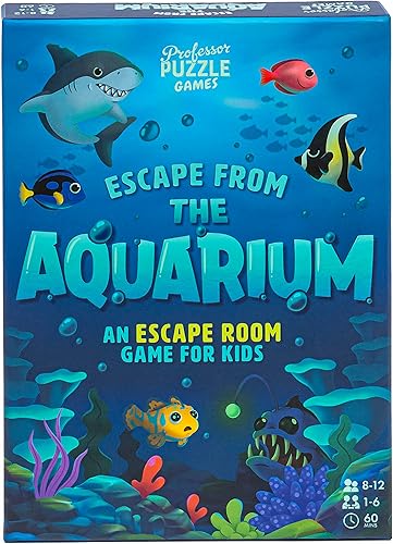 Professor PUZZLE Escape from The Aquarium - Escape Room Juego de estrategia Edades 8 a 11 1-6 jugadores 60 minutos de tiempo de juego