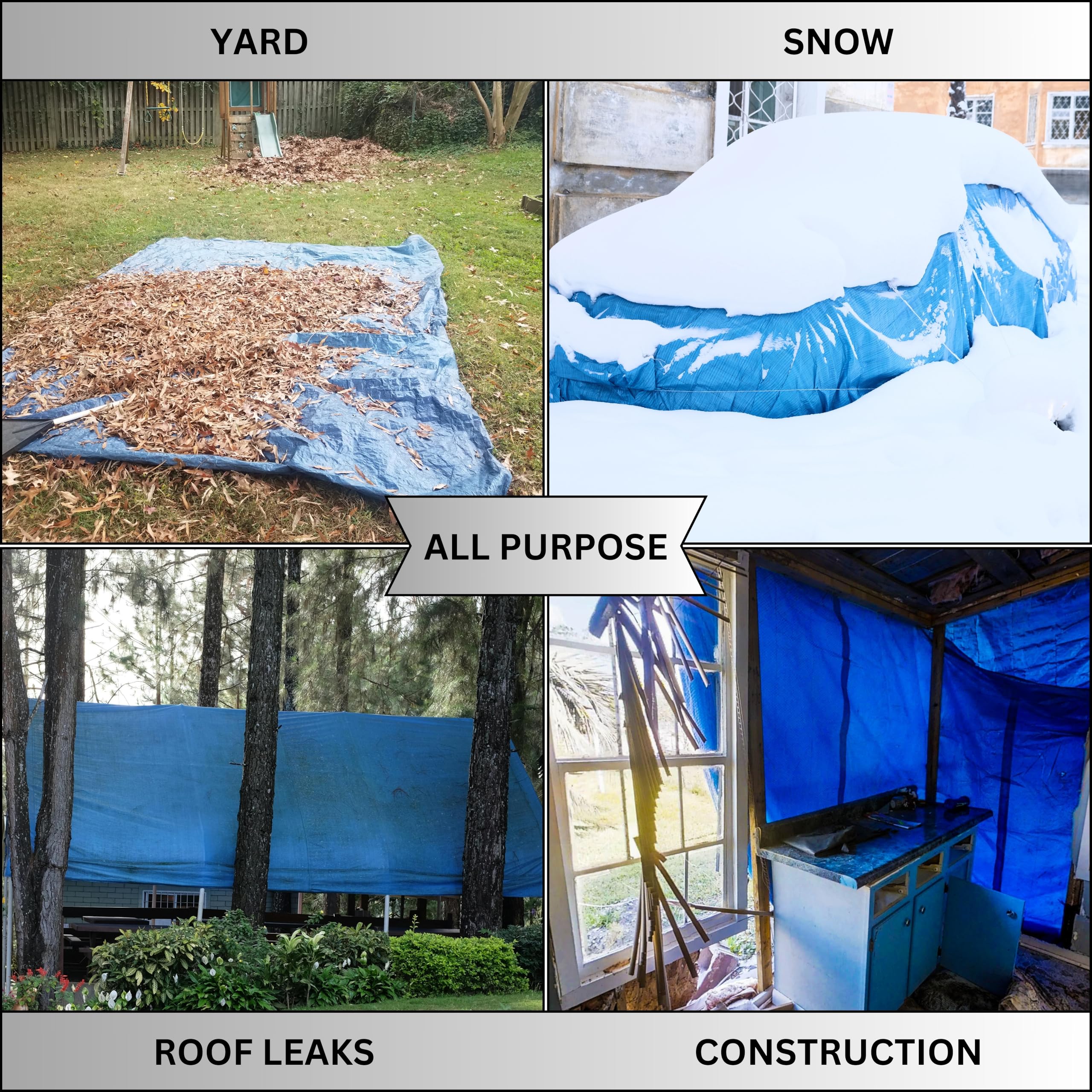 glasfaser tarp All Purpose Blue Poly Tarp, Waterproof w/Grommets Every 36