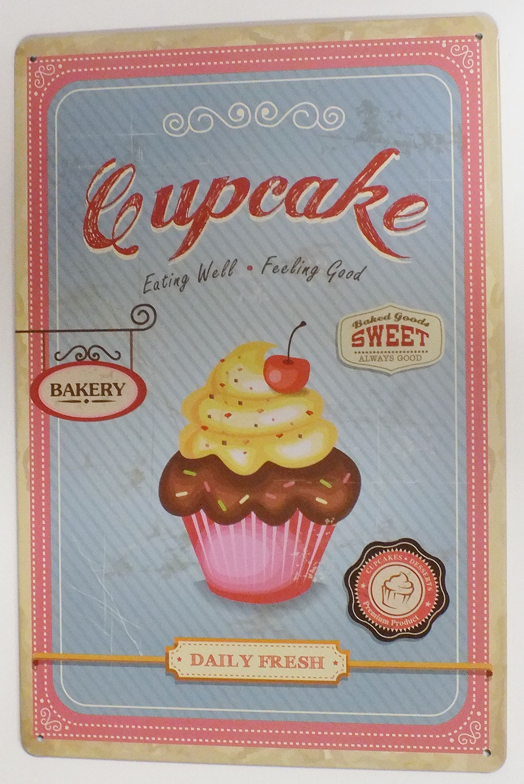 Greenzone 189 - Cupcake Tin Metal Sign Plaque Bar Pub Vintage Retro Wall Decor Poster Home Club Tavern Wall Door (30 X 20 Cm) - Uk Company (189 - Cupcake)