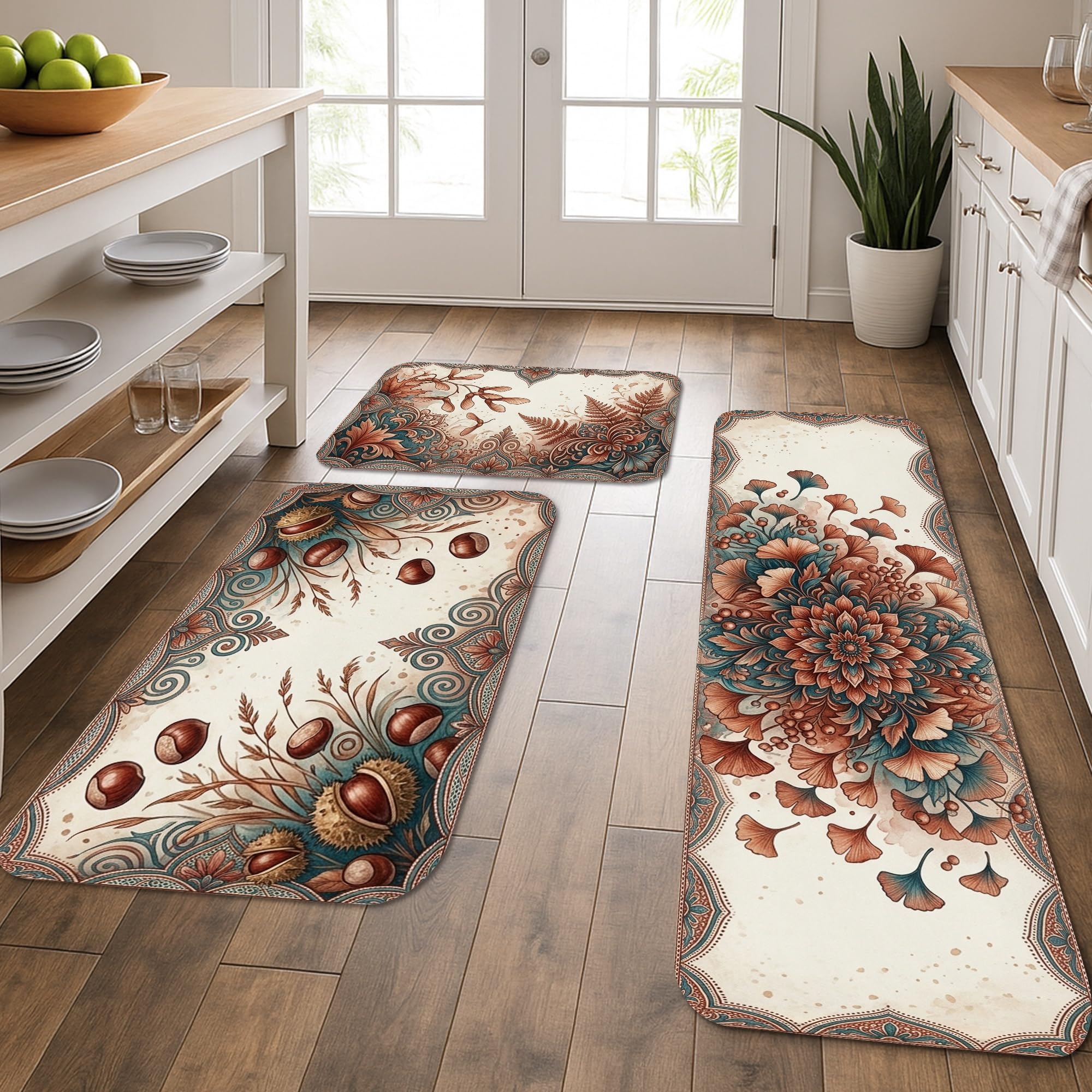 Tapis de cuisine doux lot de 3 résout le problème des sols froids d'évier