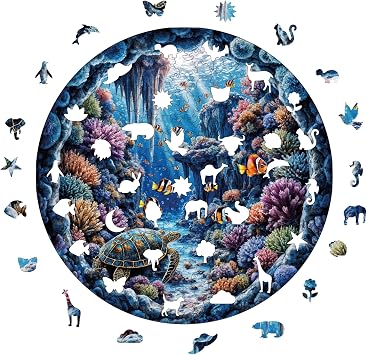 Ahşap Puzzle Yetişkin - Denizaltı Cenneti - 252 Parça, 29 x 29 cm - Yapıştırıcı Folyo Dahil - Benzersiz Şekilli Parçalar & Özel Figürler - A1-19