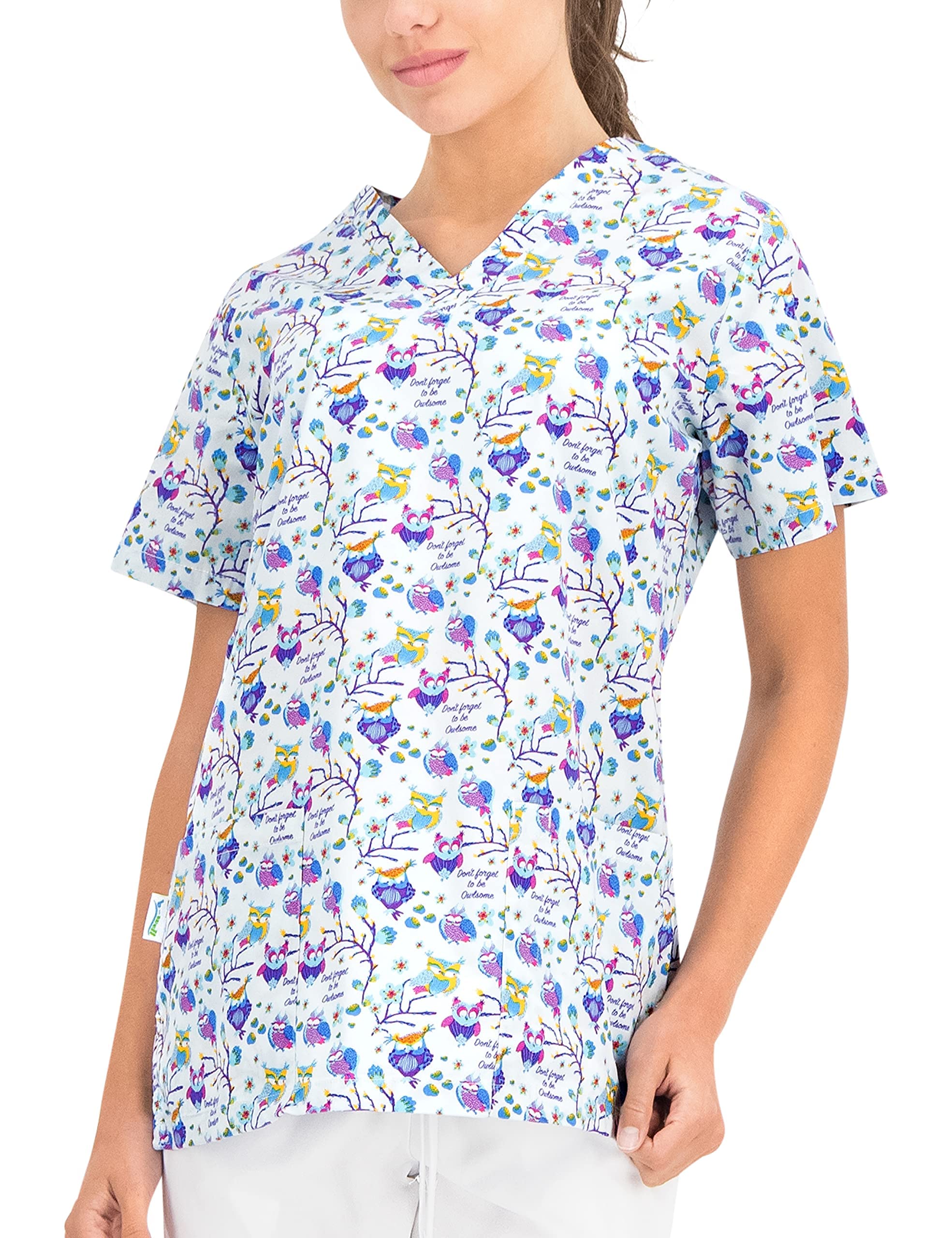 B-well Bambina Casacas Sanitarias Mujer Manga Corta Cuello V para Enfermeras, Dentistas, Médicos, Estudiantes y Veterinarios — view 25