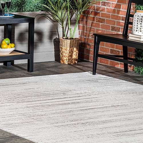 Miniatura 8 de nuLOOM Kiley - Alfombra de pasillo con rayas serenas, 2 pies 8 pulgadas x 8 pies, color gris