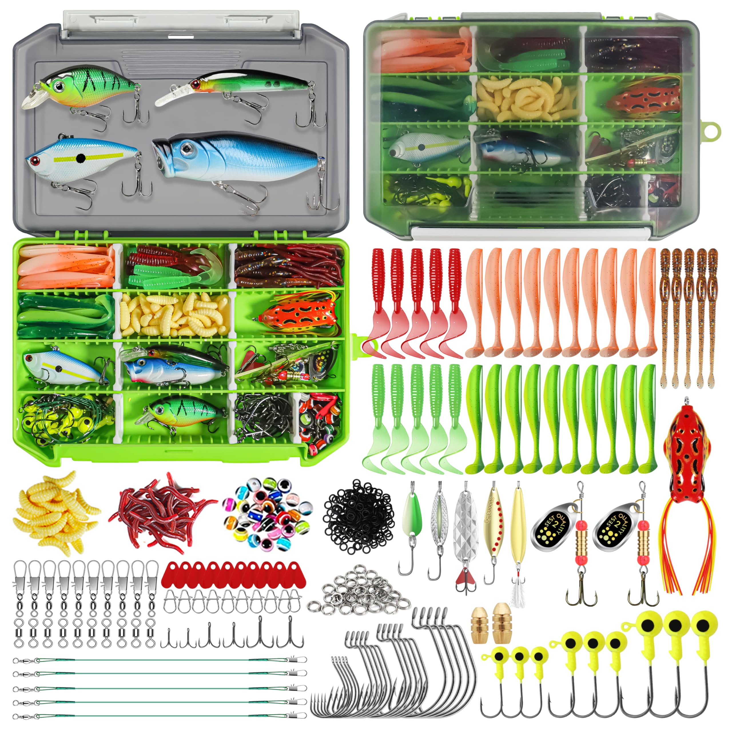 GOTOUR Fishing Lures Kit - 128pcs Tackle Box -12 GOTOUR Fishing Lures Kit - 128pcs Tackle Box -12