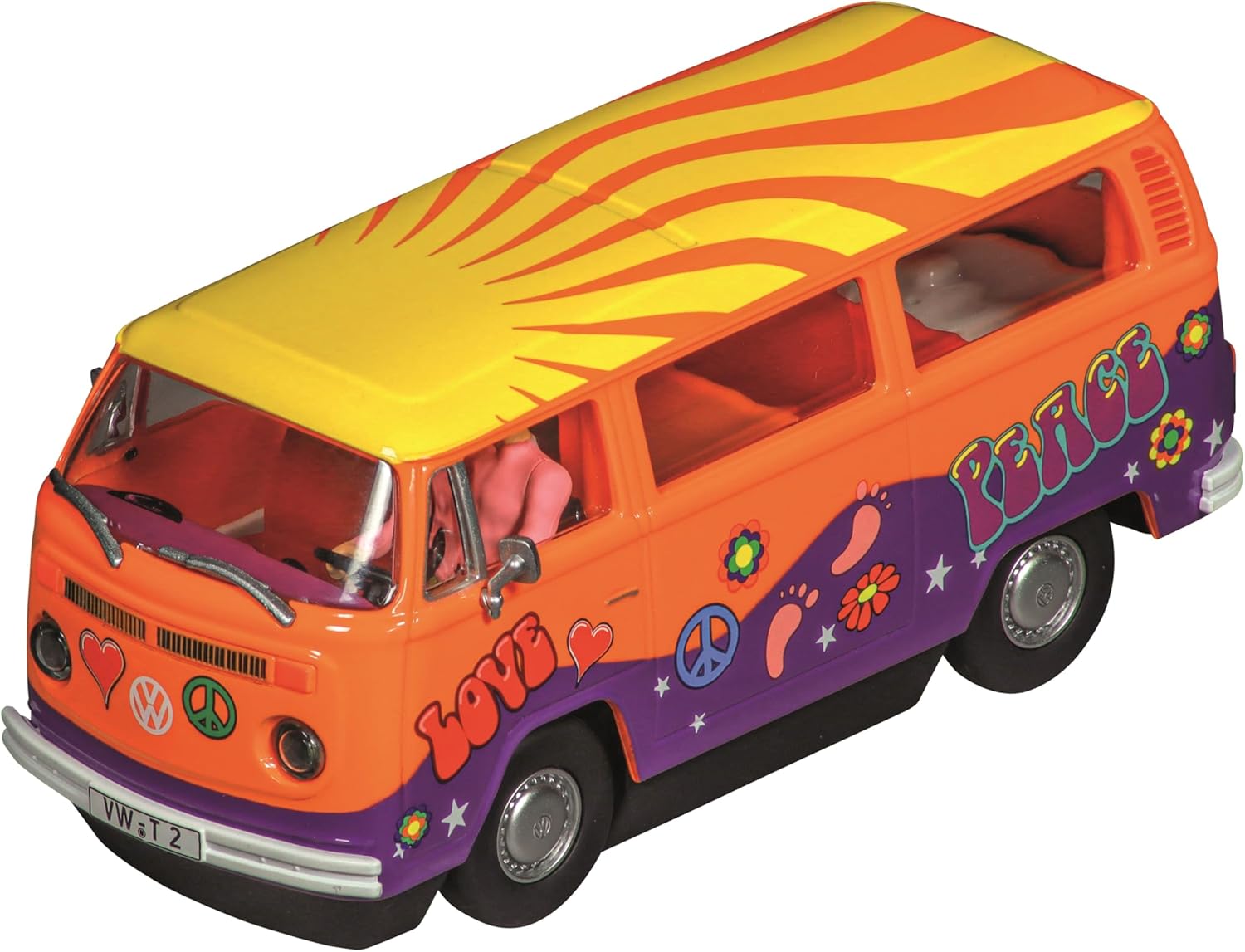 Carrera 27759 Volkswagen Bus T2b Peace and Love 1:32 Scale Analog Slot Car Racing Vehicle Evolution Slot Car Race Tracks