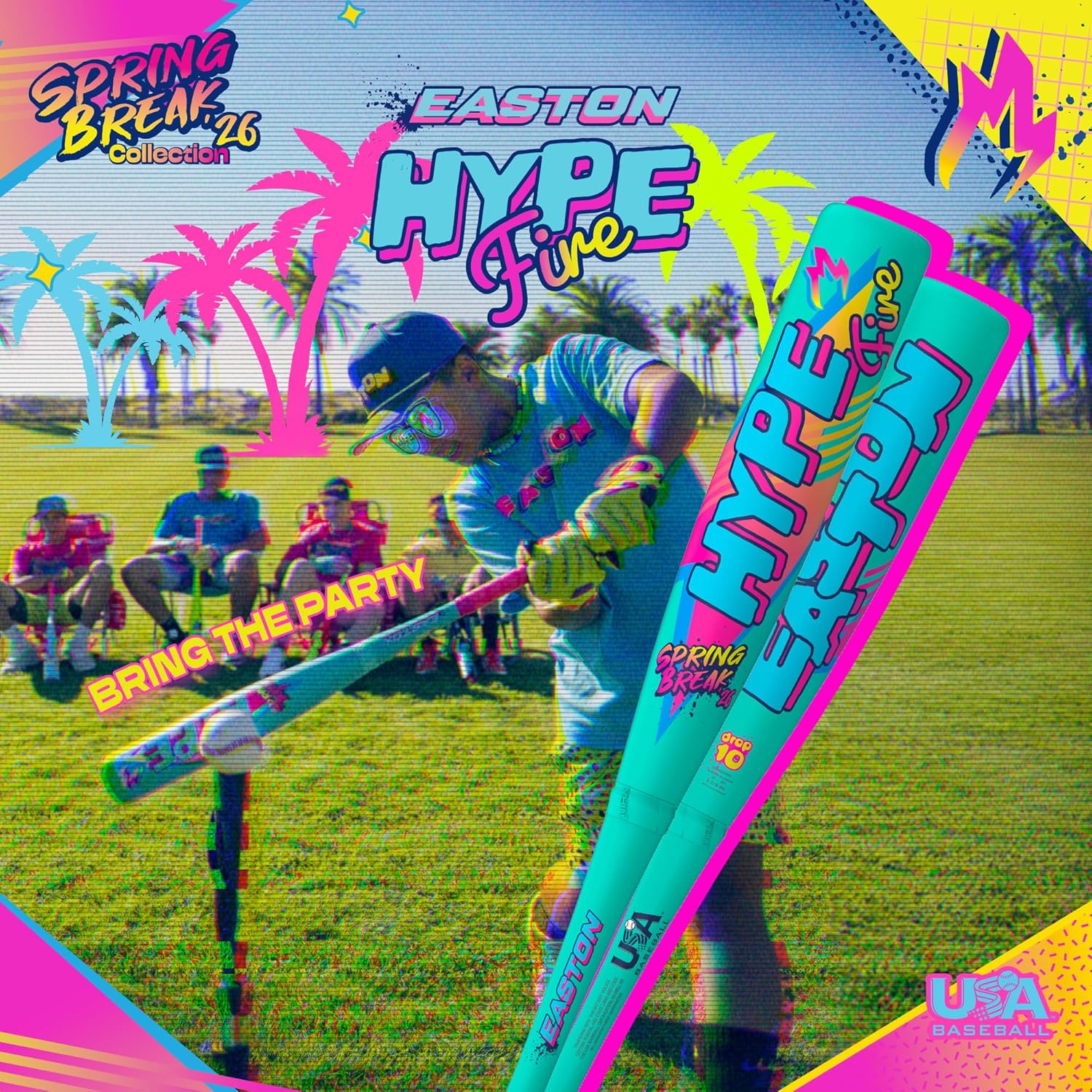 Easton | 2026 | Hype Fire Baseball Bat | USA | -5 / -8 / -10 / -11 Drop | 2 5/8" Barrel | 2 Pc. Composite