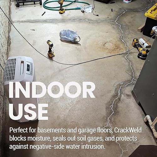 Miniatura 7 de RadonSeal CrackWeld - Kit de reparación de grietas de hormigón (2 unidades) - Repara permanentemente grietas en sótanos, entradas, garajes, patios y