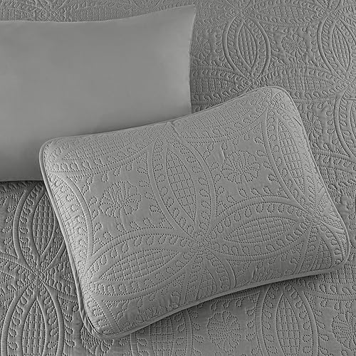 Miniatura 7 de Chezmoi Collection Liam - Juego de edredón de cama tamaño King en una bolsa, edredón ligero con patrón de moneda de 7 piezas con sábanas, fundas de