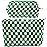ZLFSRQ 2Pcs Checkered Makeup Bag for Women Large Small Checkered Cosmetic Bag Set Aesthetic Preppy Pencil Case Cute Pencil Pouch Green Makeup Pouch for Purse Travel Toiletry Bags Zipper Skincare Bags