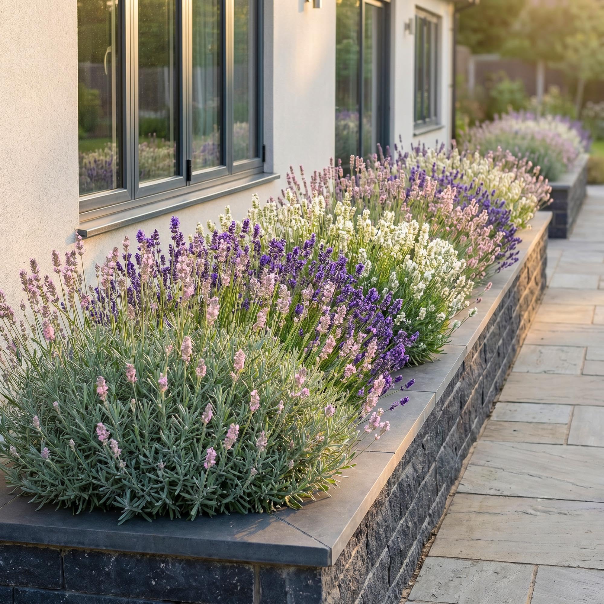 Green boutiQ - Stauden - Lavandula Tricolour - Lavendel - Duftend - Blau - Rosa - Weiß - 12 Pflanzen - Topf 11 cm - Höhe 15-25 cm