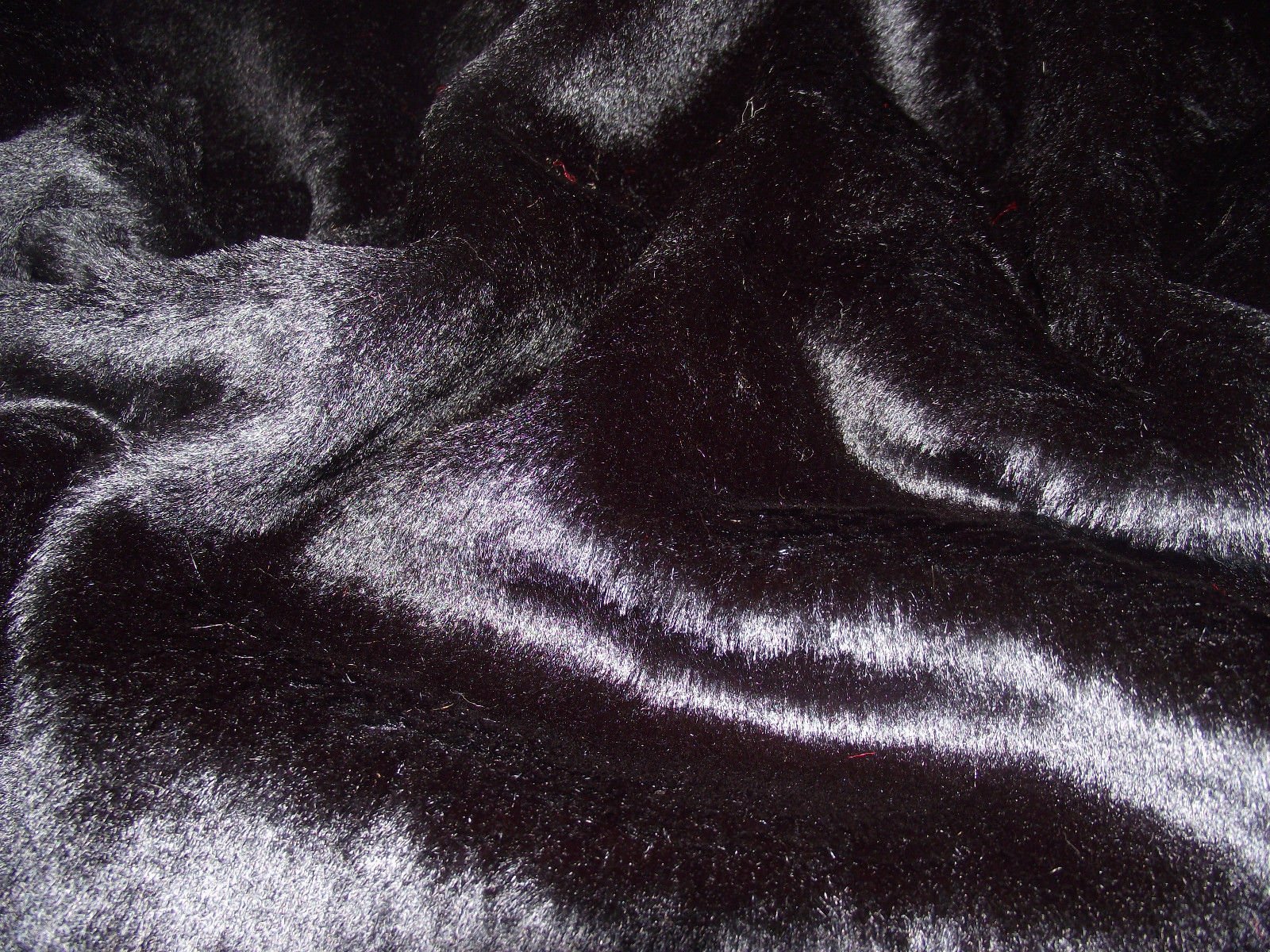 Short Plush Care Bear Faux Fur Fabric Black, 1Mtr - 150cmx100cm
