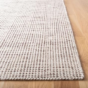 SAFAVIEH Vermont Collection Area Rug - 9' x 12', Brown & Ivory, Handmade Wool, Ideal for High Traffic Areas in Living Room, Bedroom (VRM805T)