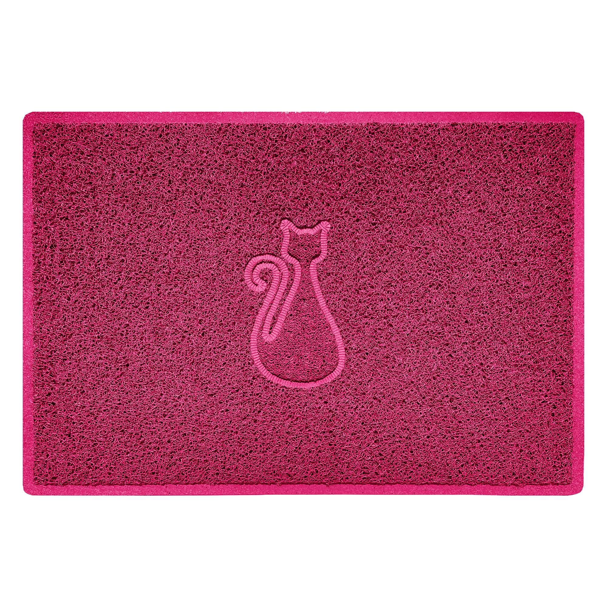 Nicoman CAT Embossed Shape Door Mat Dirt-Trapper Washable Barrier Doormat-(Use Indoor or Sheltered Outdoor)-(90x60cm/3x2ft,Large) Pink