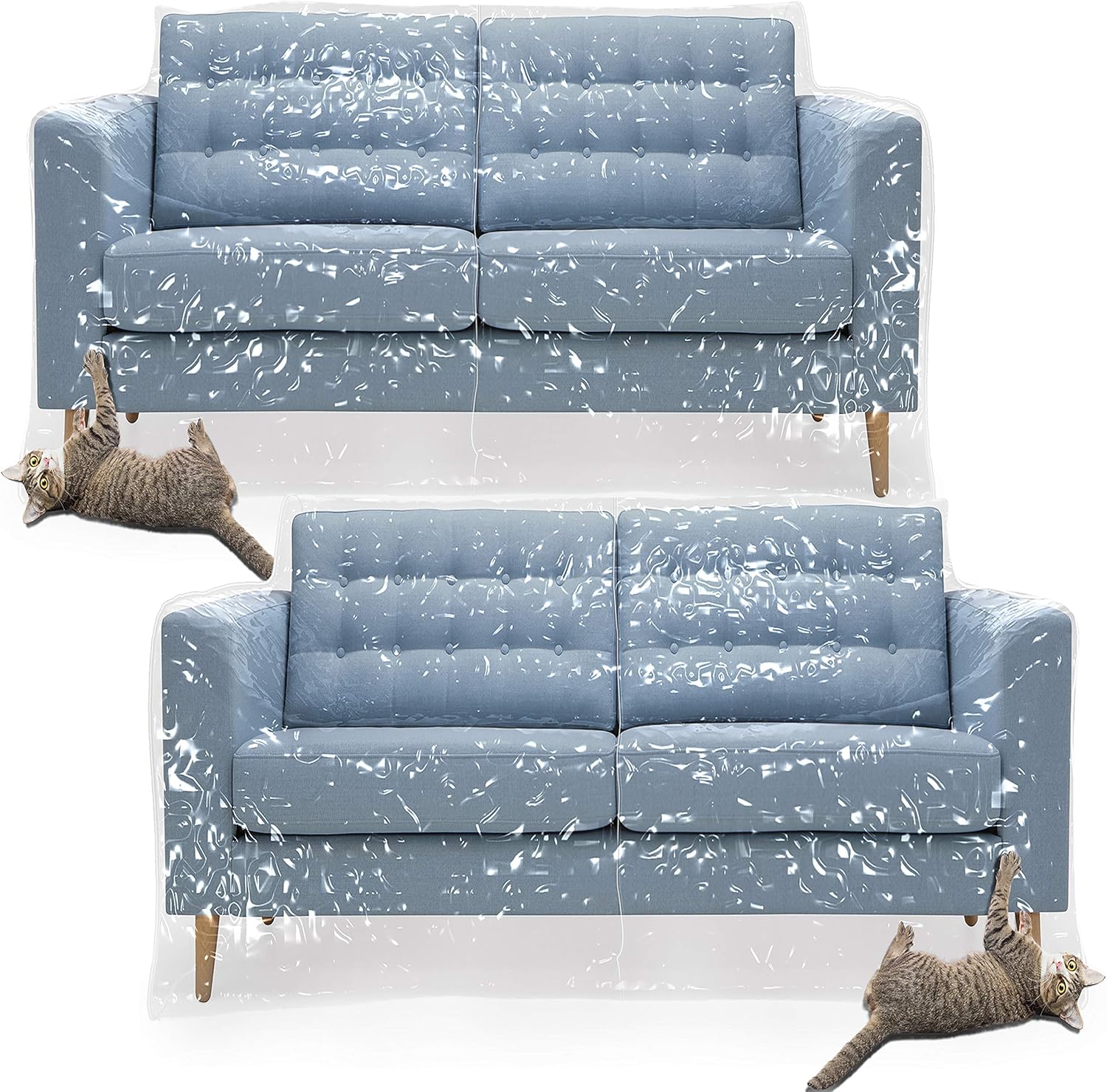 Plastic Couch Cover Pets Pack of 2 Cat Scratching Protector Clawing Deterrent