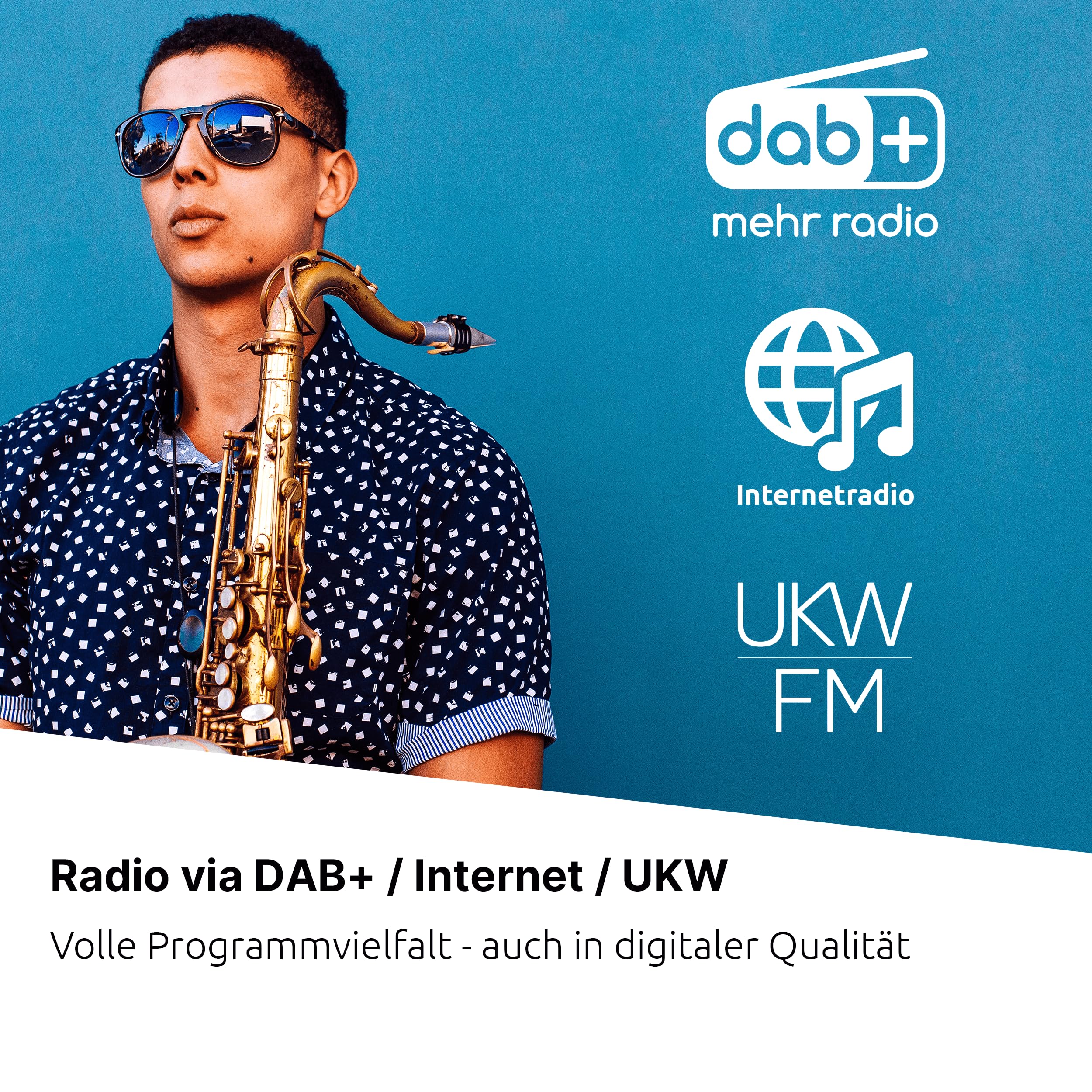TechniSat DIGITRADIO 372 CD IR – Stereo Internetradio mit DAB+, UKW, CD-Player, WLAN, Bluetooth, Farbdisplay, USB, AUX, Kopfhöreranschluss, Wecker, 10 W, App-Steuerung und Fernbedienung - Schwarz