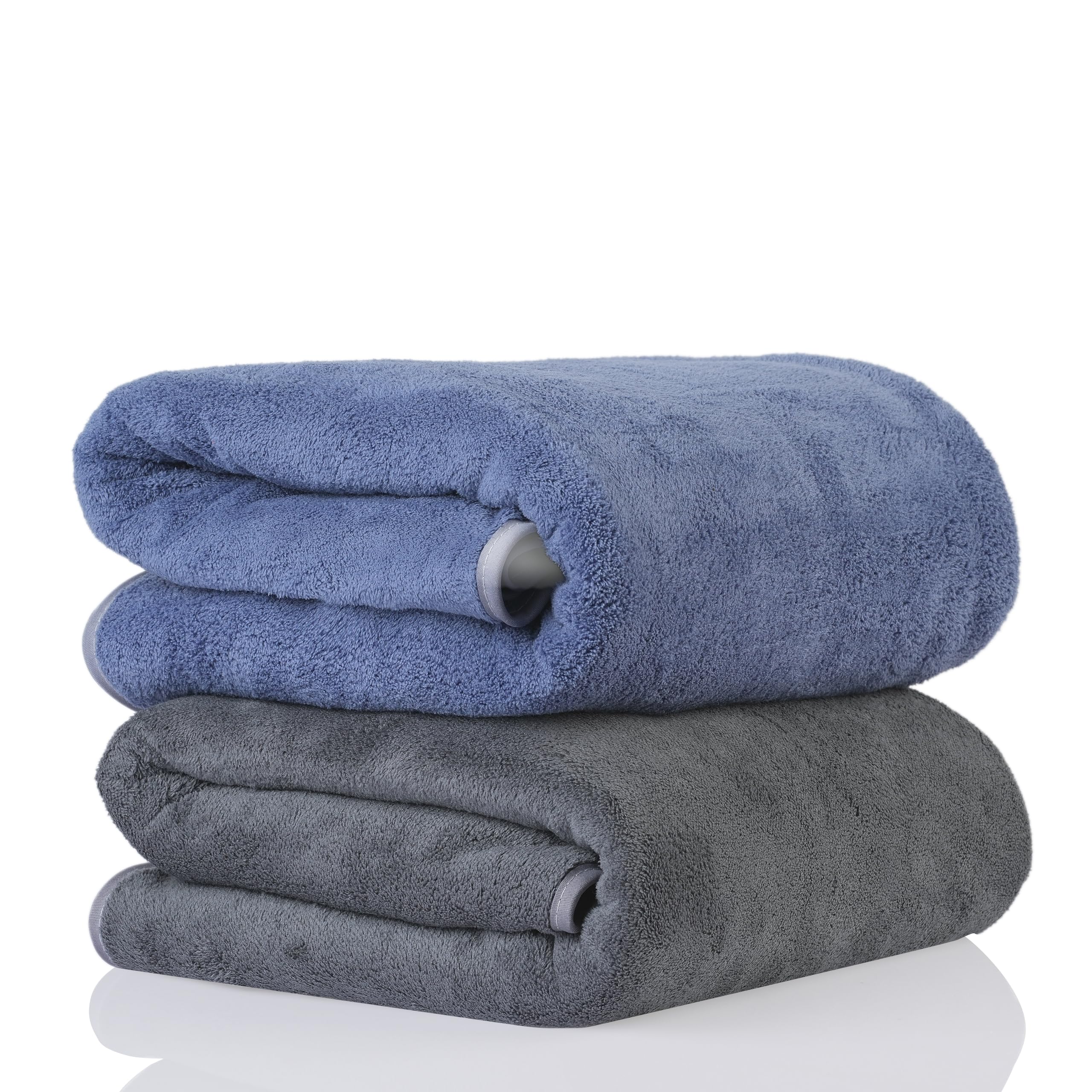 Microfiber Large Bath Towel | Quick Dry Super Absorbent - Bath Towel for Men and Women | Towel for Bath, Travel, Gym, Beach, Pool, and Yoga (70 X 140 CMs) (Blue/Dark Grey)