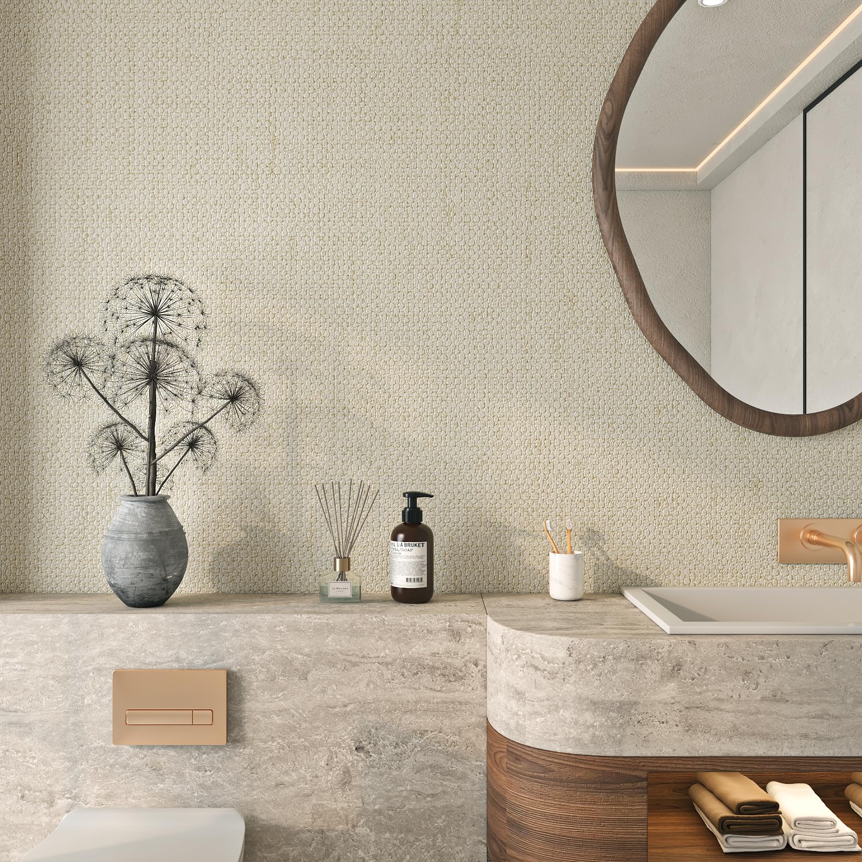 Elegant Bathroom Wallpaper Beige Kitchen Bathroom Wallpaper Wall
