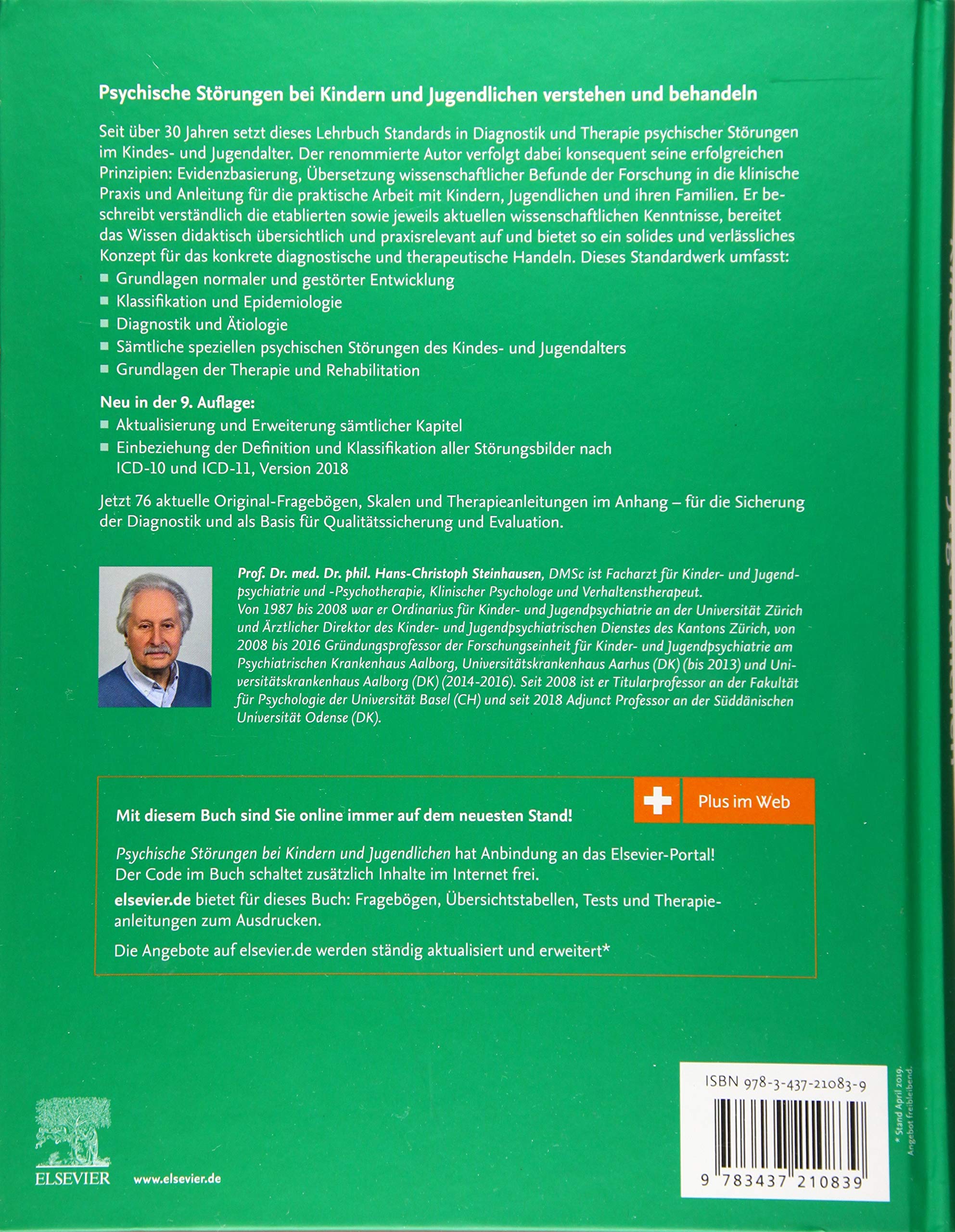 Psychische Störungen bei Kindern und Jugendlichen: Lehrbuch der Kinder- und Jugendpsychiatrie und -psychotherapie. Mit Zugang zum Elsevier-Portal