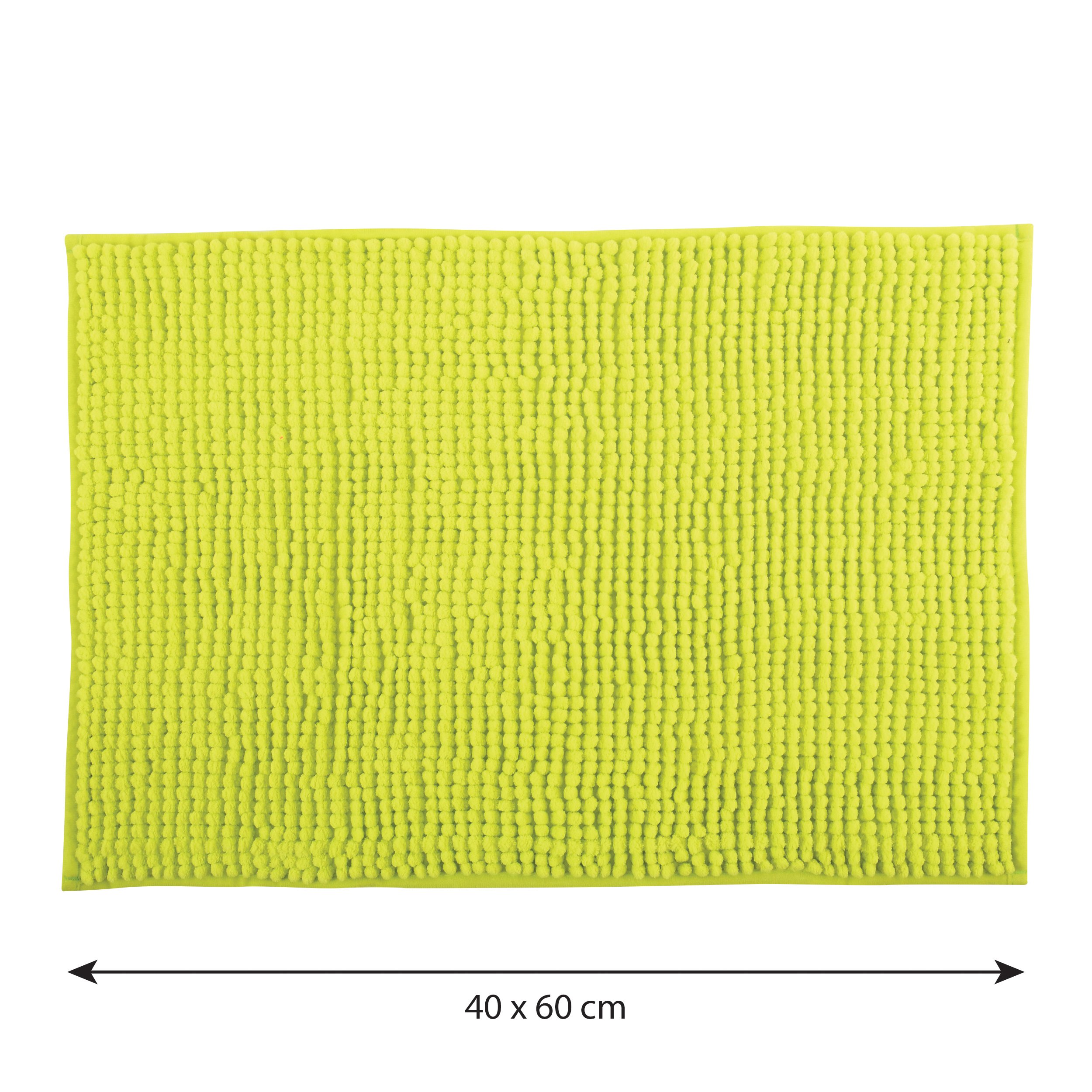 Tapis de Bain Microfibre Chenille Anti-dérapant 40x60 cm Vert Clair
